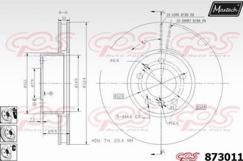 Maxtech 873011.6880 - Тормозной диск autospares.lv