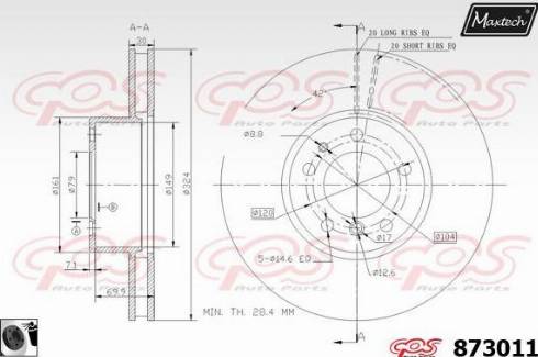 Maxtech 873011.0060 - Тормозной диск autospares.lv