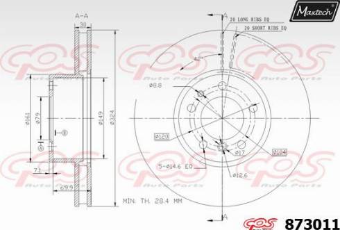 Maxtech 873011.0000 - Тормозной диск autospares.lv