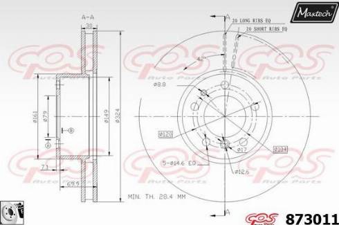 Maxtech 873011.0080 - Тормозной диск autospares.lv