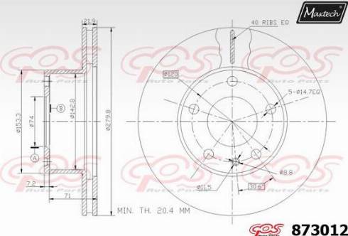 Maxtech 873012.0000 - Тормозной диск autospares.lv