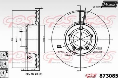 Maxtech 873085.6880 - Тормозной диск autospares.lv