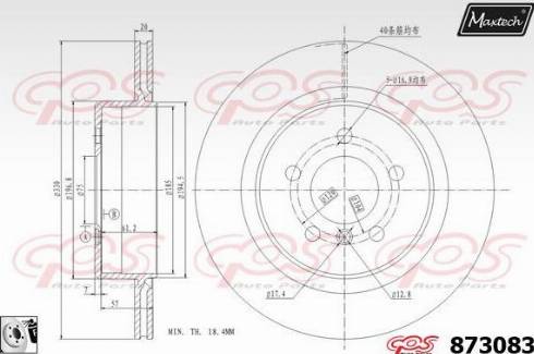 Maxtech 873083.0080 - Тормозной диск autospares.lv