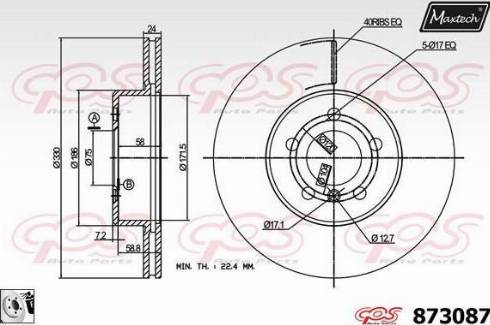 Maxtech 873087.0080 - Тормозной диск autospares.lv