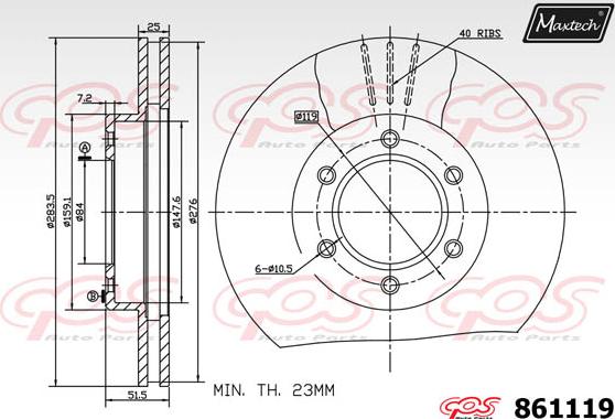 Maxtech 873039 - Тормозной диск autospares.lv