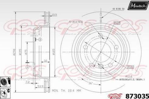 Maxtech 873035.6060 - Тормозной диск autospares.lv