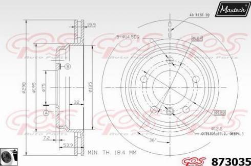 Maxtech 873035.0060 - Тормозной диск autospares.lv