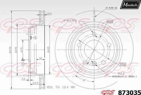 Maxtech 873035.0000 - Тормозной диск autospares.lv