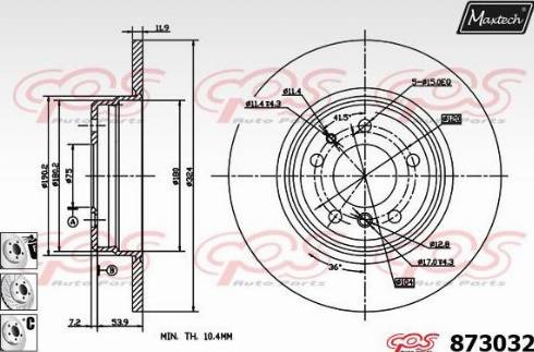 Maxtech 873032.6880 - Тормозной диск autospares.lv