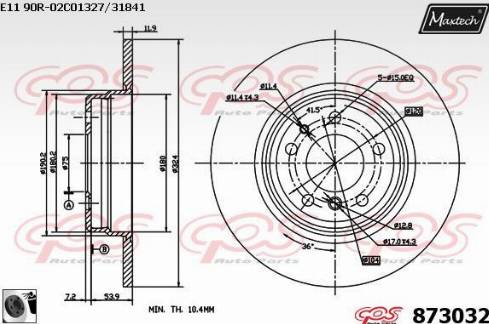 Maxtech 873032.0060 - Тормозной диск autospares.lv