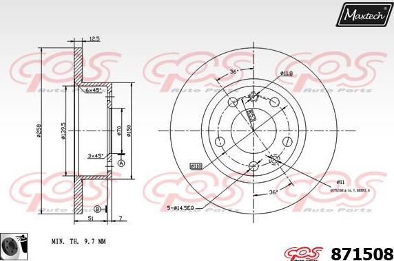 Maxtech 873032 - Тормозной диск autospares.lv