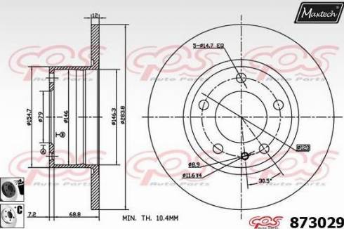 Maxtech 873029.6060 - Тормозной диск autospares.lv