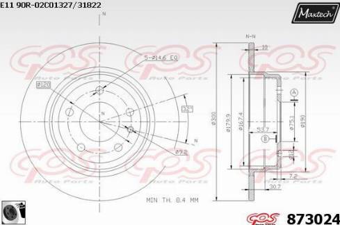 Maxtech 873024.0060 - Тормозной диск autospares.lv