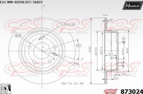 Maxtech 873024.0080 - Тормозной диск autospares.lv