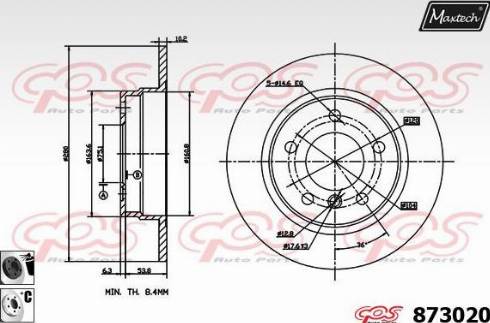 Maxtech 873020.6060 - Тормозной диск autospares.lv