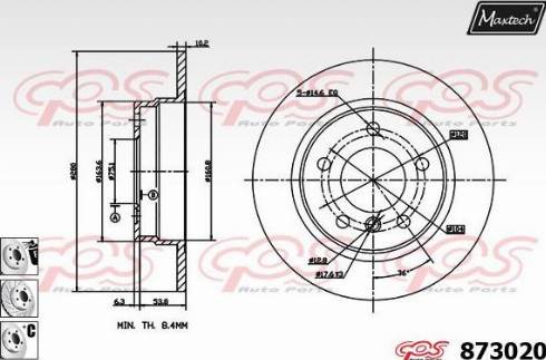 Maxtech 873020.6880 - Тормозной диск autospares.lv