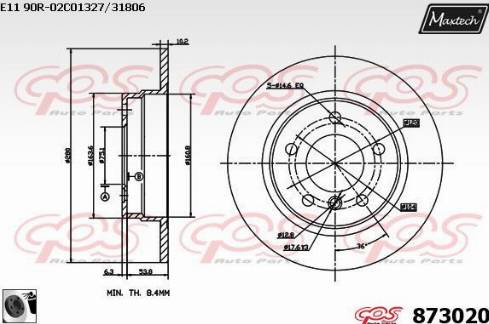 Maxtech 873020.0060 - Тормозной диск autospares.lv