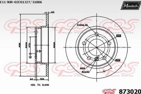 Maxtech 873020.0000 - Тормозной диск autospares.lv