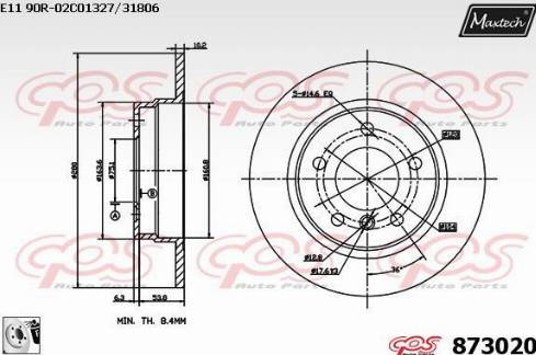 Maxtech 873020.0080 - Тормозной диск autospares.lv