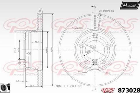 Maxtech 873028.0060 - Тормозной диск autospares.lv