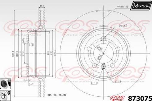 Maxtech 873075.6060 - Тормозной диск autospares.lv