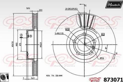 Maxtech 873071.0060 - Тормозной диск autospares.lv