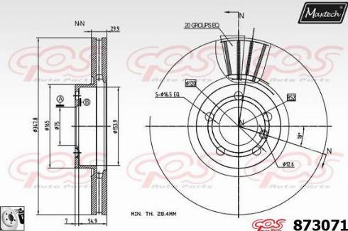 Maxtech 873071.0080 - Тормозной диск autospares.lv