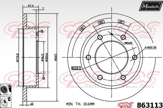 Maxtech 873071 - Тормозной диск autospares.lv