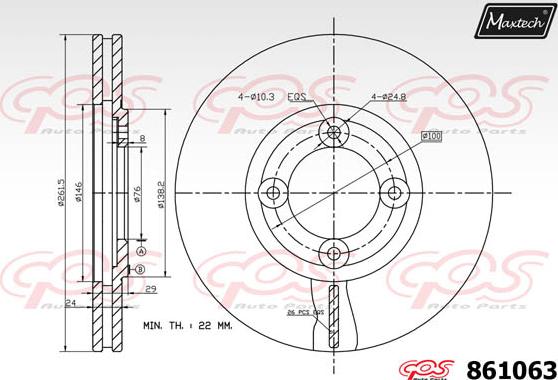 Maxtech 873078 - Тормозной диск autospares.lv