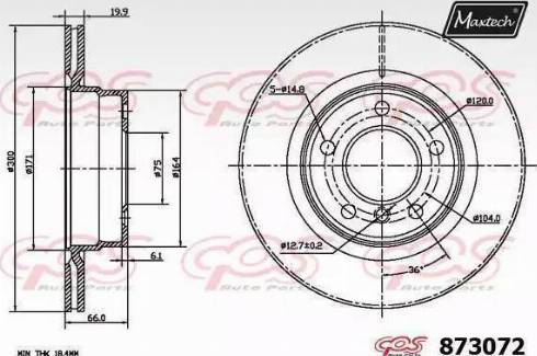 Maxtech 873072.6880 - Тормозной диск autospares.lv