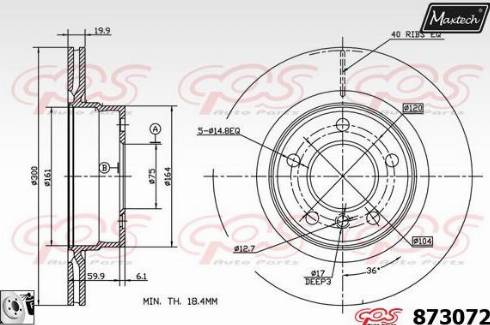 Maxtech 873072.0080 - Тормозной диск autospares.lv