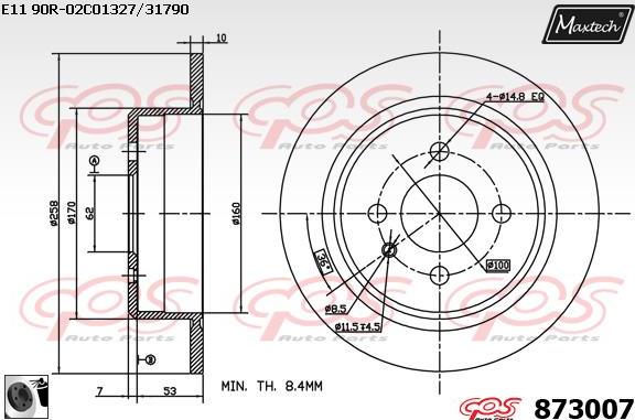 Maxtech 873072 - Тормозной диск autospares.lv