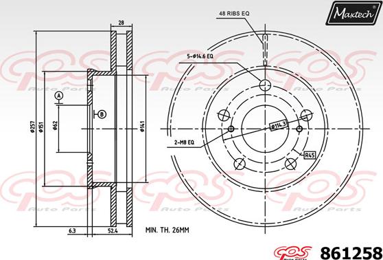 Maxtech 873077 - Тормозной диск autospares.lv