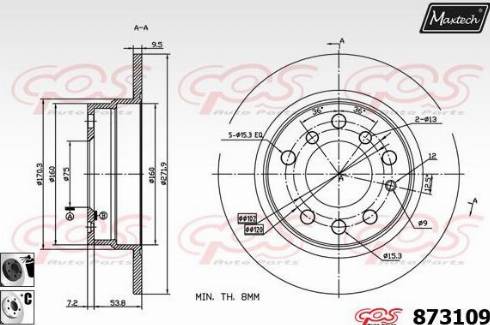 Maxtech 873109.6060 - Тормозной диск autospares.lv