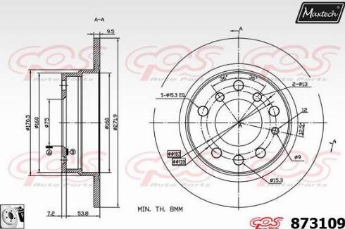 Maxtech 873109.0080 - Тормозной диск autospares.lv