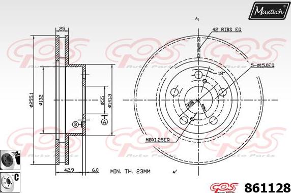 Maxtech 872508 - Тормозной барабан autospares.lv