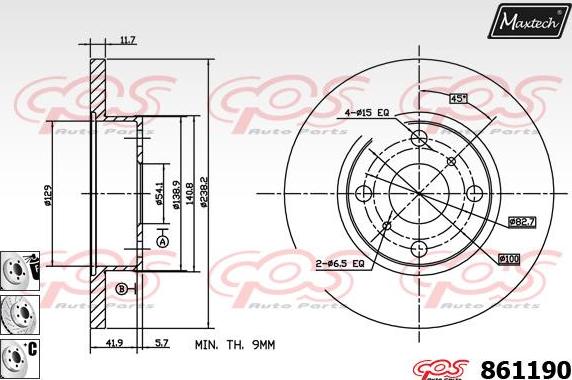 Maxtech 873580 - Тормозной диск autospares.lv