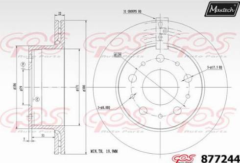 Maxtech 877244.0000 - Тормозной диск autospares.lv