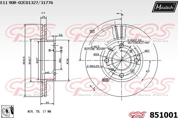 Maxtech 877244 - Тормозной диск autospares.lv