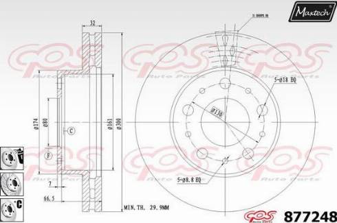 Maxtech 877248.6880 - Тормозной диск autospares.lv