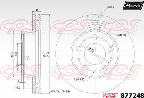 Maxtech 877248.0000 - Тормозной диск autospares.lv