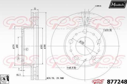 Maxtech 877248.0080 - Тормозной диск autospares.lv