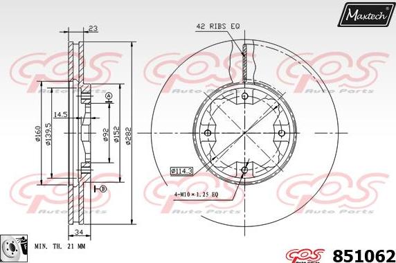 Maxtech 877247 - Тормозной диск autospares.lv