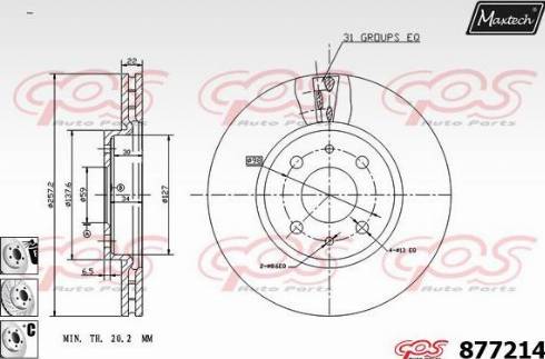 Maxtech 877214.6980 - Тормозной диск autospares.lv