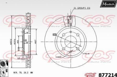 Maxtech 877214.6060 - Тормозной диск autospares.lv