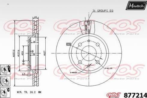 Maxtech 877214.6880 - Тормозной диск autospares.lv