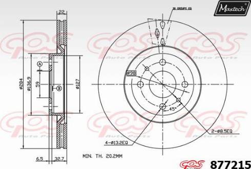 Maxtech 877215.0000 - Тормозной диск autospares.lv