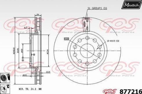 Maxtech 877216.6060 - Тормозной диск autospares.lv