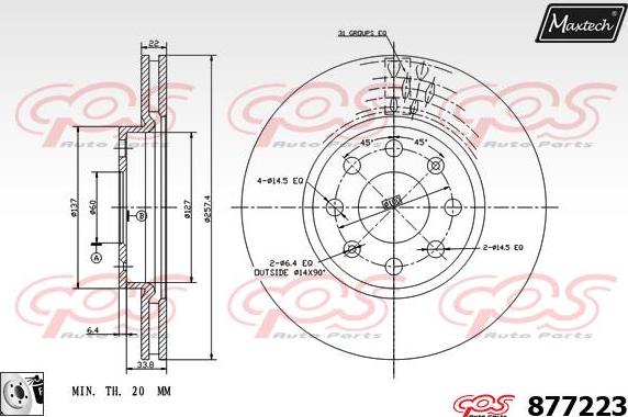 Maxtech 877216 - Тормозной диск autospares.lv