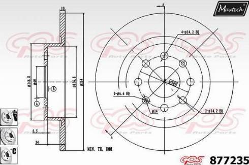 Maxtech 877235.6880 - Тормозной диск autospares.lv